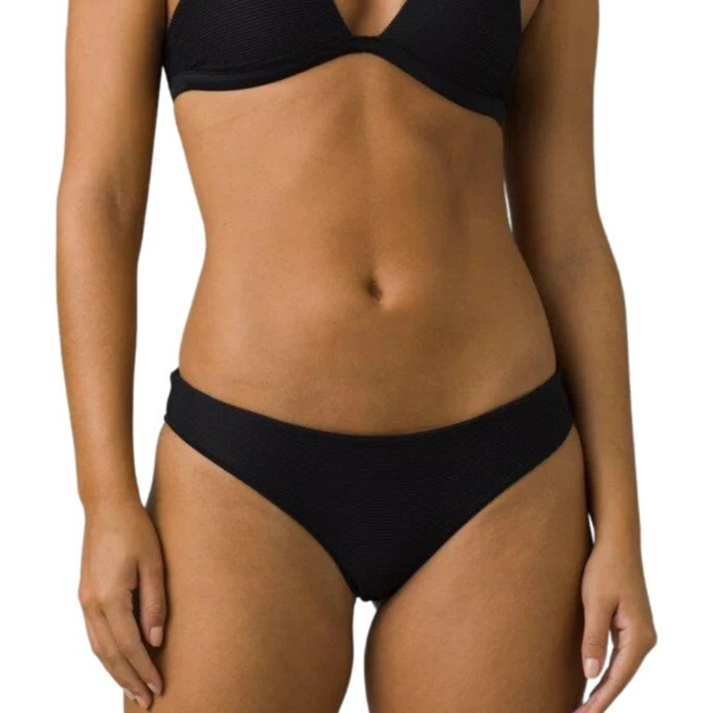 PrAna Size XL Black Gemma Swim Ottoman Ribbed Bikini Swimwear Bottom N5-5